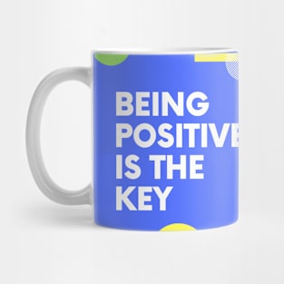 Quotes Positive modern geometric blue Mug